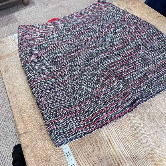 Loft Tweed multicolor mini skirt size 2 petite pink & blue colorful career - Picture 6 of 8